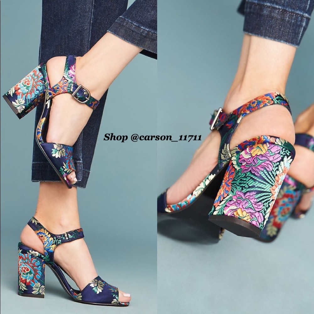 🦄Anthropologie Chio Brocade Heels EU41 - Picture 1 of 7